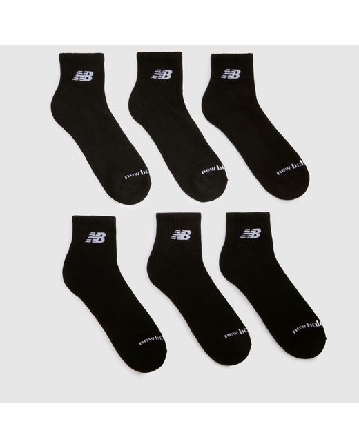 New Balance Black Ankle Socks 6 Pack
