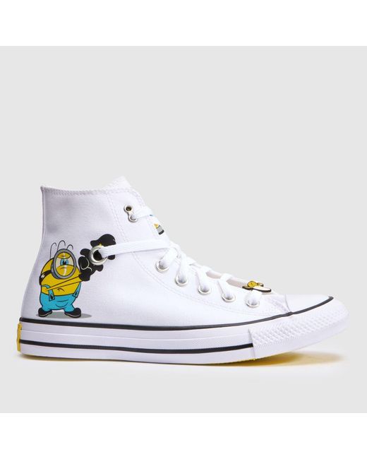 Converse White All Star Hi Minions Trainers for men