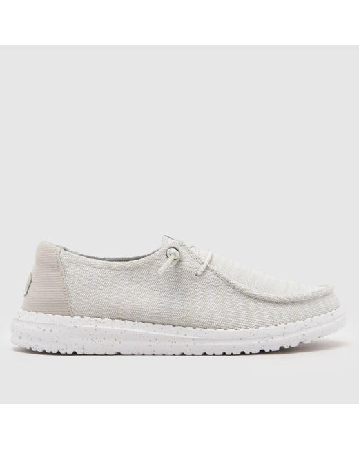 Hey Dude White Heydude Wendy Sport Knit Trainers In
