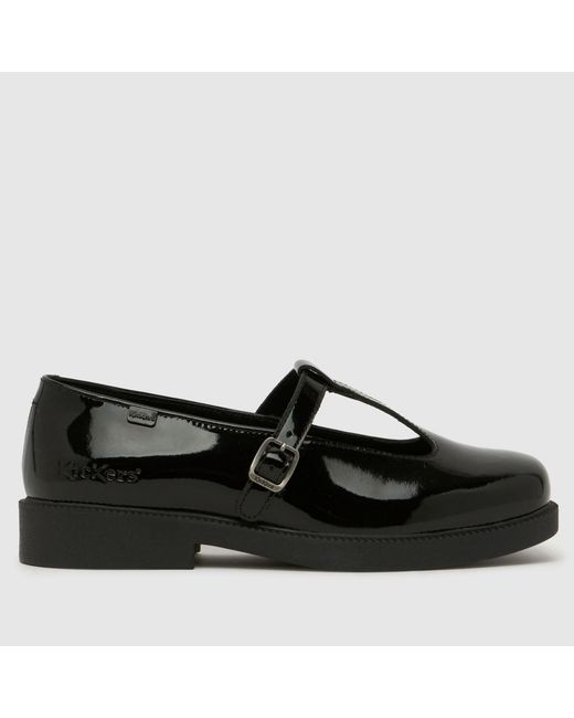 Kickers Black Maisey T Bar Flats