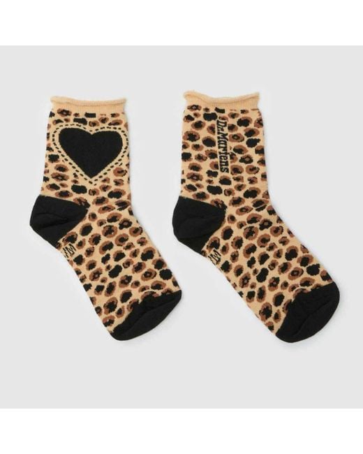 Dr. Martens Black Leopard Heart Sock