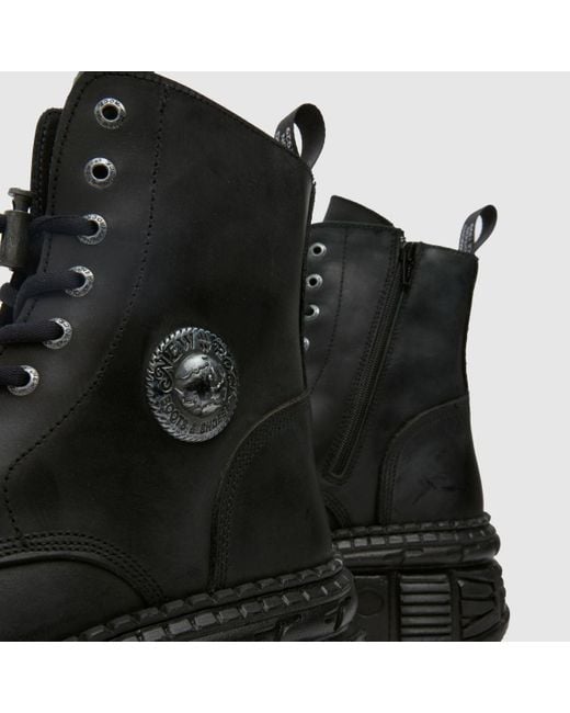 New Rock Black Tank Boots for men
