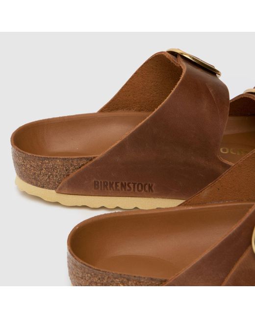 Birkenstock Brown Arizona Big Buckle Sandals In Cognac