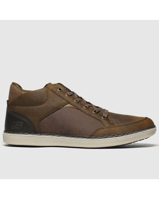 Skechers brown 2025 lanson trainers