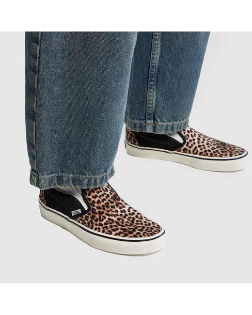 Vans Black Classic Slip-On Leopard Trainers