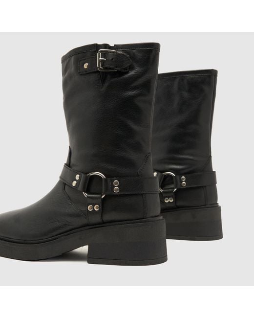 Schuh Black Ladies Daisy Leather Calf Boots