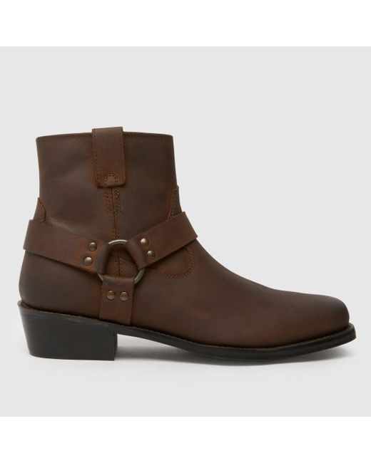 Schuh Brown Gunner Biker Boots for men