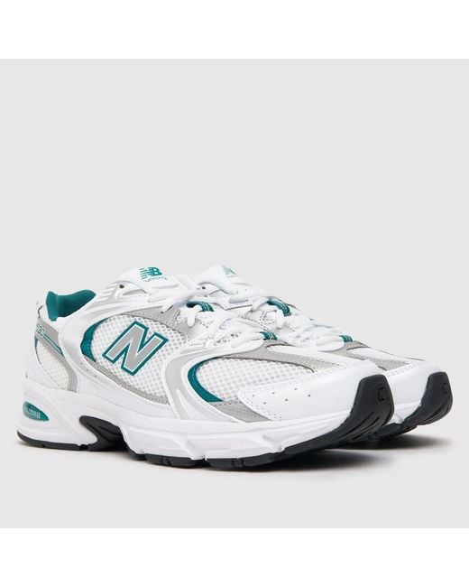 New Balance 530 Trainers In White & Green