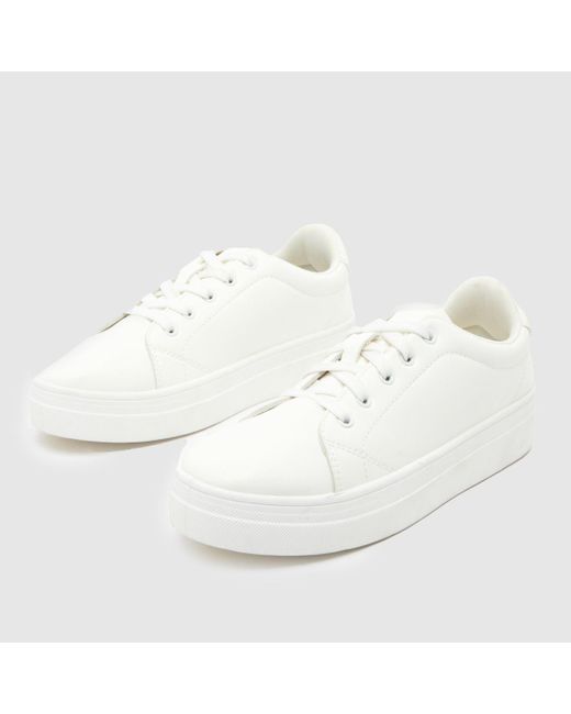 Schuh White Marcella Platform Lace Trainers In
