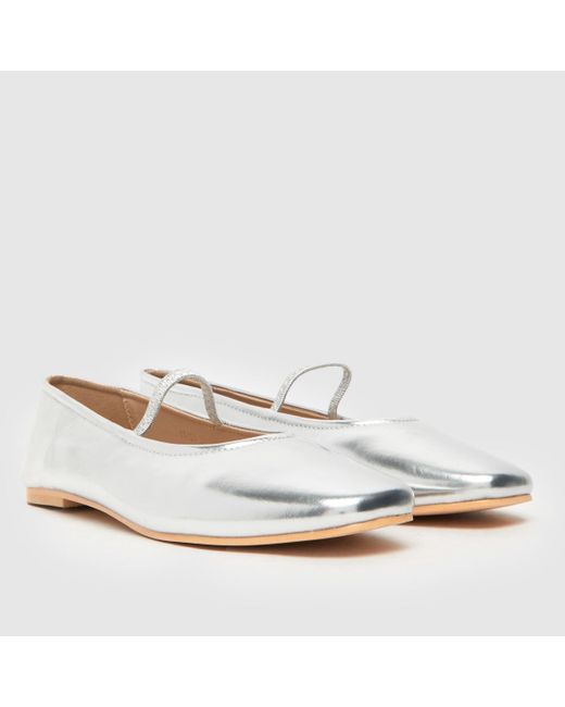Schuh White Louella Mary Jane Ballerina Flat Shoes In
