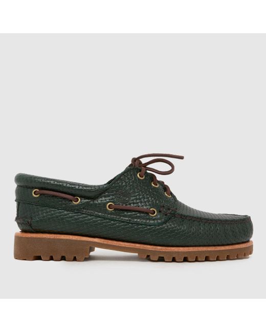 Timberland Green Authentic Boat Shoes for men