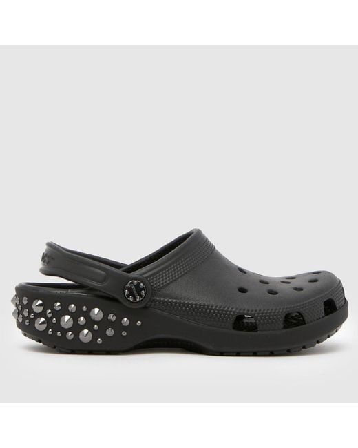 CROCSTM Black Classic Studded Clog Sandals