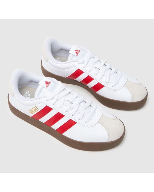 Adidas Red Vl Court 3.0 Trainers In