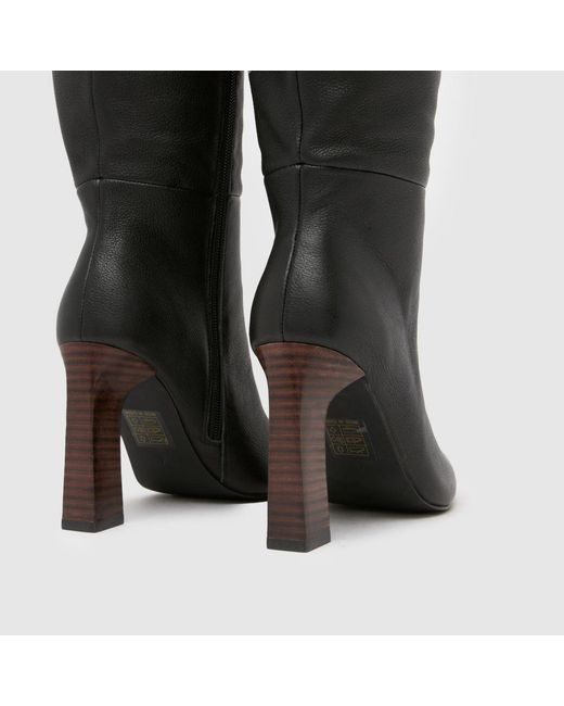Schuh Black Draya Leather Knee High Boots