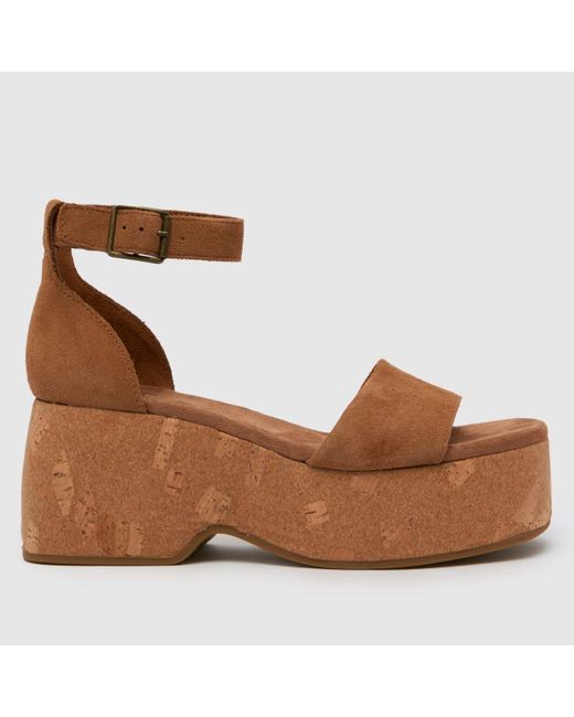 TOMS Brown Laila Wedge Sandals In