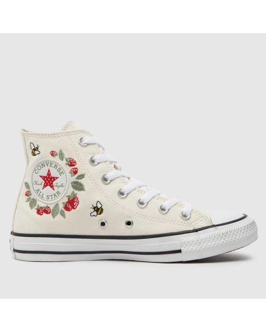 Converse White All Star Hi Bees And Berries Trainers