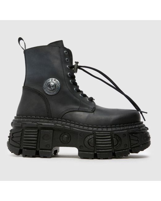 New Rock Black Tank Boots for men