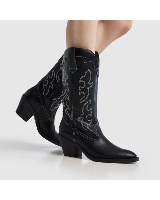 Schuh Black Darlene Western Knee High Boots