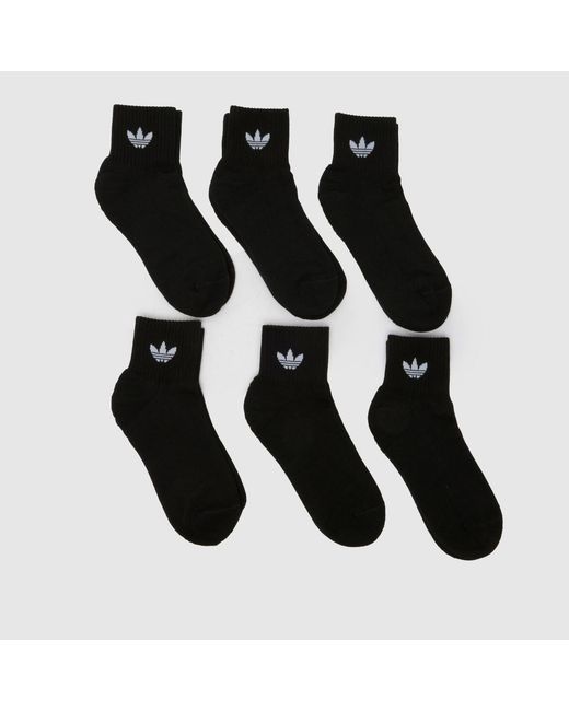 Adidas Black Originals Mid Ankle Socks 6 Pack