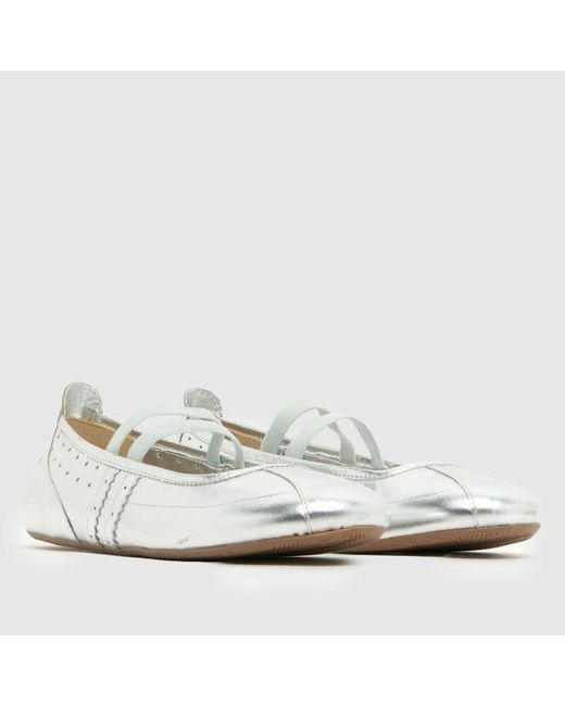 Schuh White Marlo Leather Sneakerina Trainers