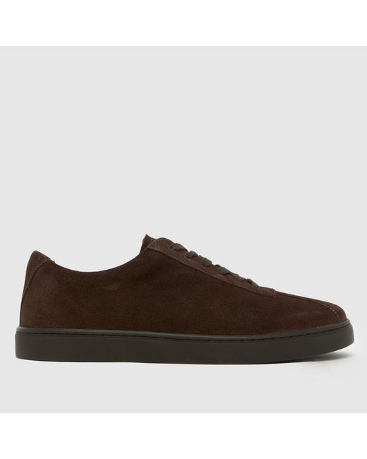 Schuh Brown Wilson Suede Slim Sole Trainers for men