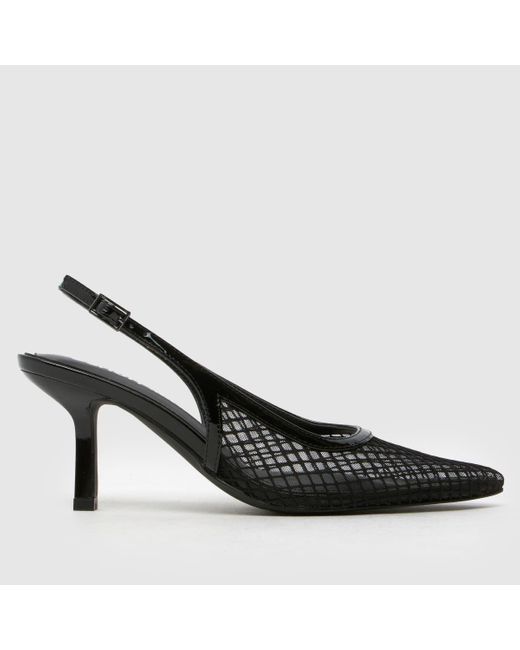 Schuh Black Selene Slingback Point Court High Heels