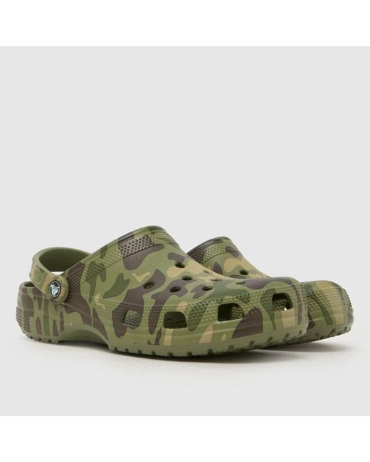 CROCSTM Green Classic Duck Camo Clog Sandals for men