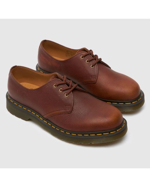 Dr. Martens Brown 1461 Flat Shoes In