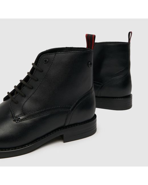 Base London Black Kramer Lace Up Boots In for men