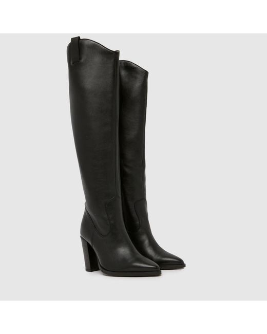 Schuh Black Doreen Leather Western Boots