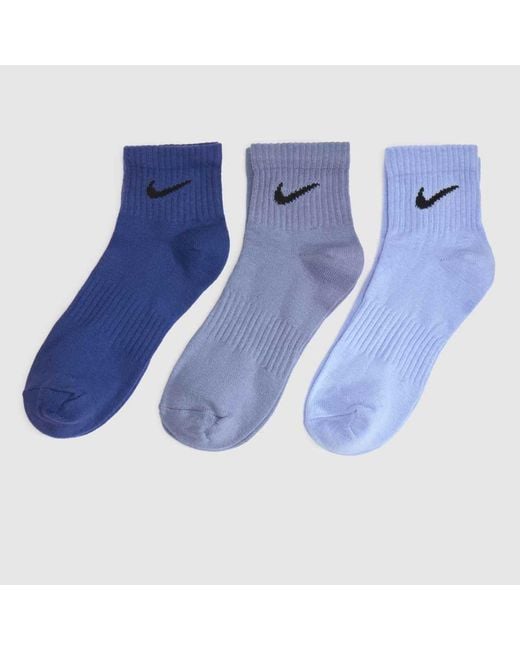 Nike Blue Everyday Ankle Sock 3 Pack