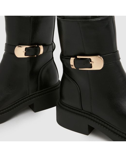 Schuh Black Courtney Buckle Boots
