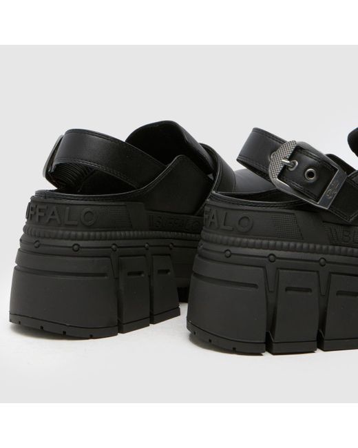 Buffalo Black London Gospher Clog Sandals