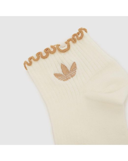 Adidas White Ruffle Ankle Socks 2Pk