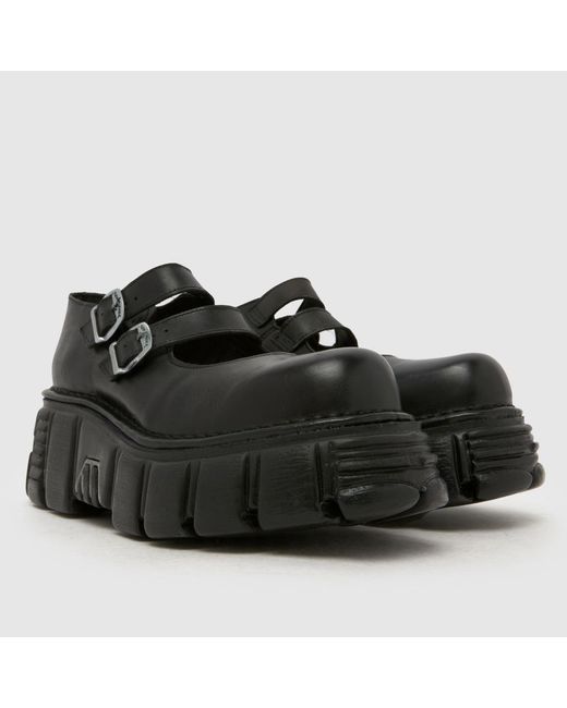 New Rock Black Mary Jane Flat Shoes