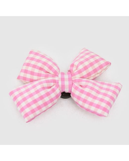 CROCSTM White And Pink Jibbitz Checkerboard Bow Shoe Charm