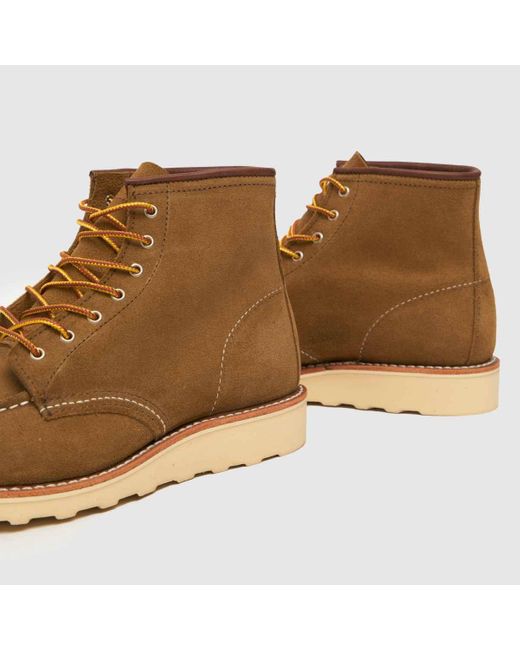 Red Wing Brown 6-inch Classic Moc Toe Boots In