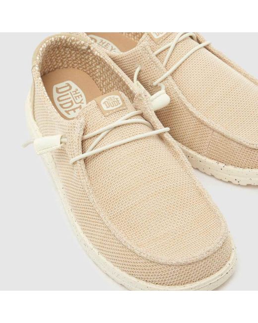 HeyDude Natural Wendy Stretch Sox Trainers