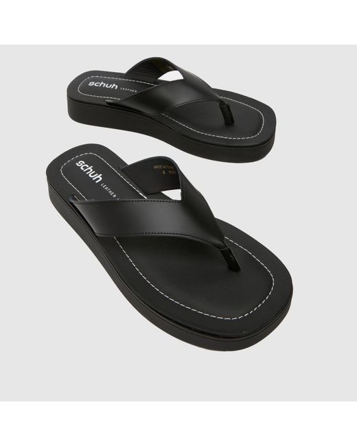 Schuh Black Tanisha Toe Post Sandals