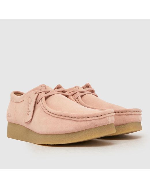 Clarks Pink Wallabee Evo Flats