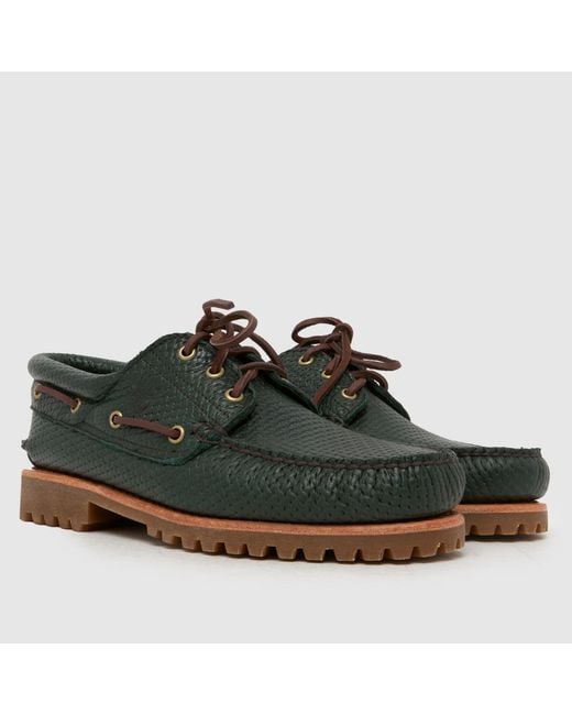 Timberland Green Authentic Boat Shoes for men