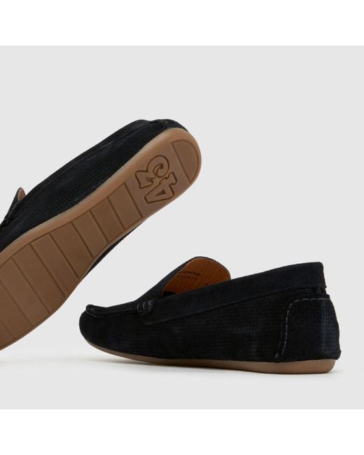 Schuh Black Roper Suede Driver Shoes for men