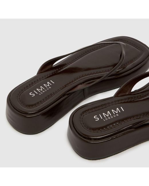 SIMMI Brown Kimmie Platform Flip Sandals