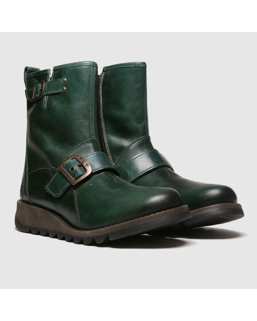 Fly London Sino Boots in Green | Lyst UK