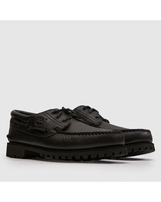 Timberland Black Authentic Boat Shoes for men