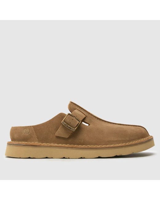 Clarks Brown Solsbury Mule Sandals for men