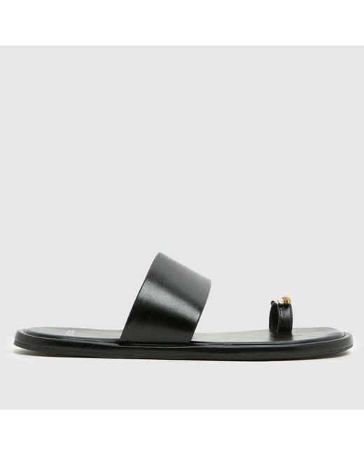 Schuh Black Thyme Metal Toe Loop Sandals
