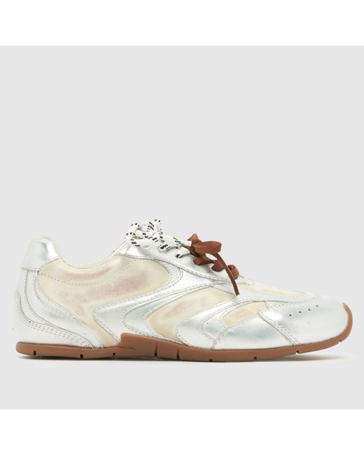 Schuh White Mindy Leather Lace Up Trainers