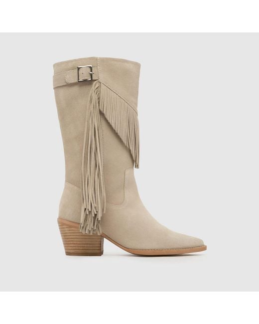 Schuh Natural Dina Suede Tassel Western Boots