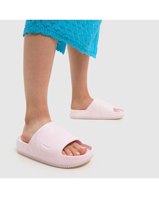 Nike Pink Calm Slide Sandals In